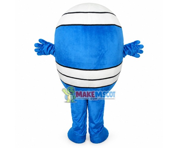 Blue & White Round Ball Mascot Costume Blue & White Round Ball Mascot Costume