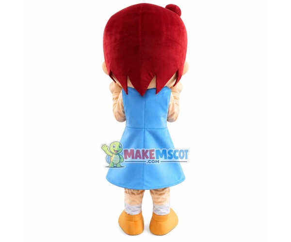 Short Hair Girl Mascot Cute Costume