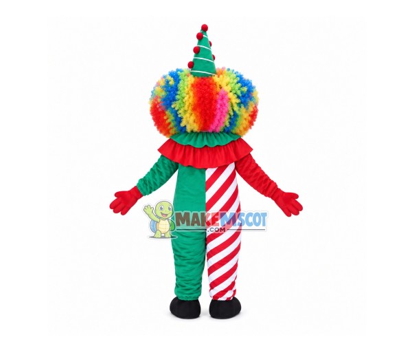 Christmas Clown With Colorful Hair Mascot Costume Christmas Clown With Colorful Hair Mascot Costume