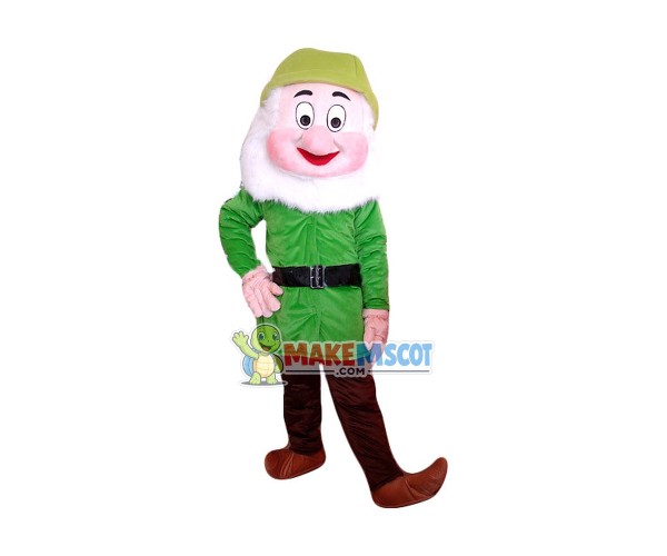 Green Big Nose Dwarf Mascot Costume Green Big Nose Dwarf Mascot Costume