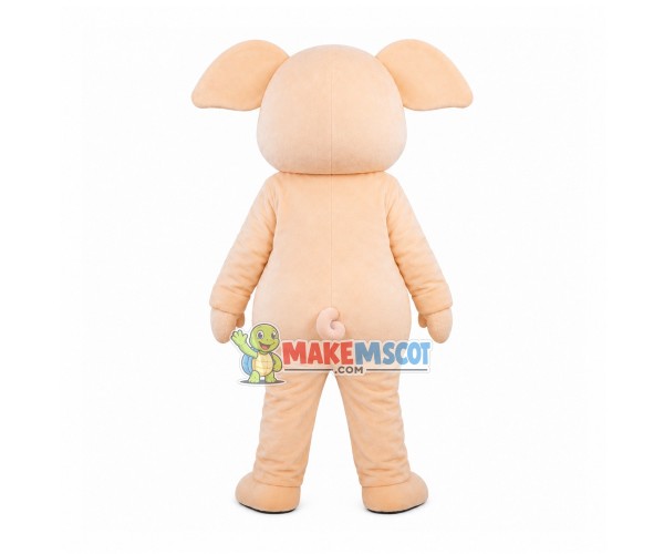 Cartoon Beige Pig Mascot Costume Cartoon Beige Pig Mascot Costume
