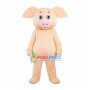 Cartoon Beige Pig Mascot Costume