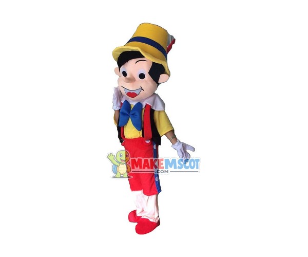 Lying Pinocchio Mascot Cartoon Costume Lying Pinocchio Mascot Cartoon Costume
