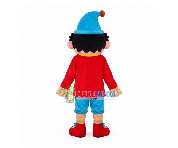 Pinocchio In The Blue Hat Mascot Costume Pinocchio In The Blue Hat Mascot Costume