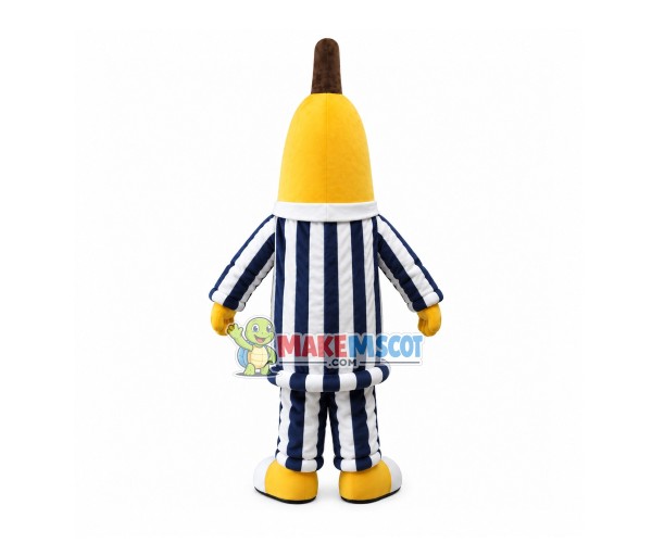 Banana In The Striped Suit Mascot Costume Banana In The Striped Suit Mascot Costume