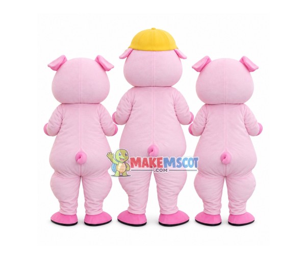 Smart Pink Pig Brother Mascot Costume Smart Pink Pig Brother Mascot Costume