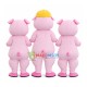 Smart Pink Pig Brother Mascot Costume Smart Pink Pig Brother Mascot Costume