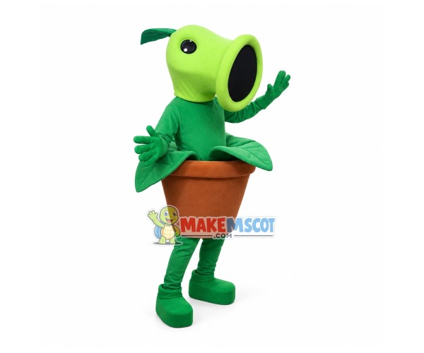 Peashooter In The Pot Mascot Costume Peashooter In The Pot Mascot Costume