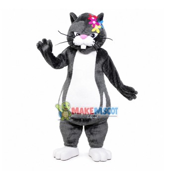 Buck Teeth Black Cat Mascot Costume Buck Teeth Black Cat Mascot Costume