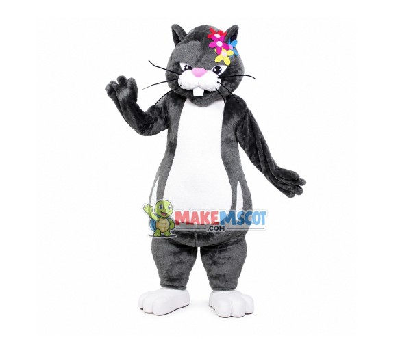 Buck Teeth Black Cat Mascot Costume Buck Teeth Black Cat Mascot Costume