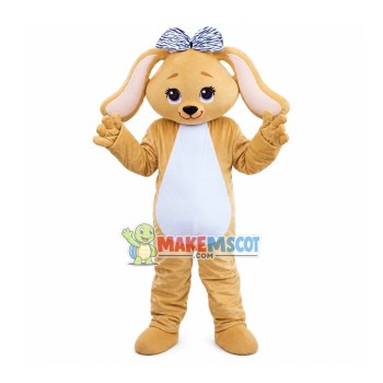 Bow Lop-eared Rabbit Mascot Costume