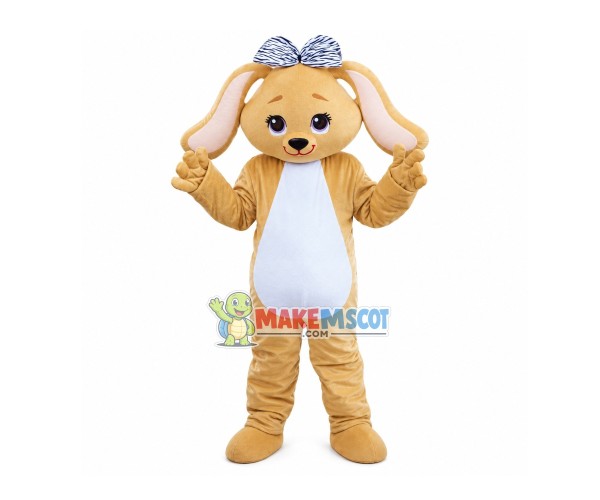 Bow Lop-eared Rabbit Mascot Costume