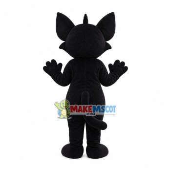 Cheerful Black Tom Cat Mascot Costume Cheerful Black Tom Cat Mascot Costume