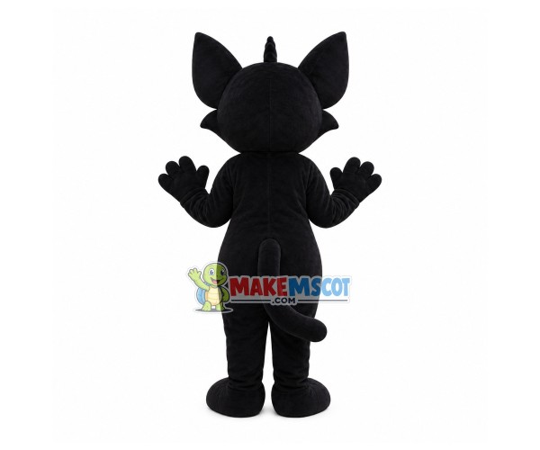 Cheerful Black Tom Cat Mascot Costume Cheerful Black Tom Cat Mascot Costume