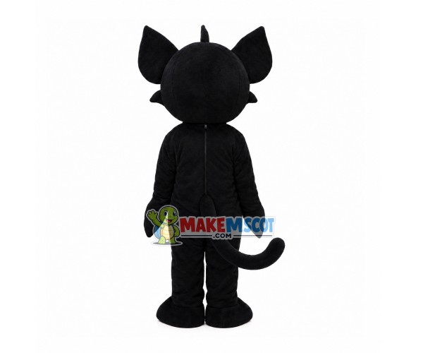 Cheerful Black Tom Cat Mascot Costume Cheerful Black Tom Cat Mascot Costume