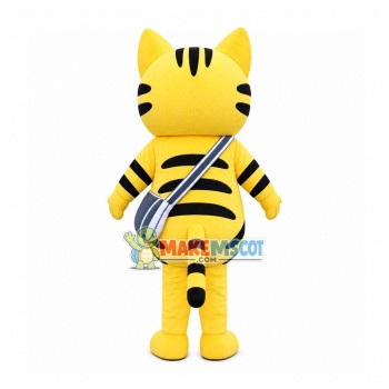 Glasses Cat Holding Sunflower Seed Mascot Costume Glasses Cat Holding Sunflower Seed Mascot Costume