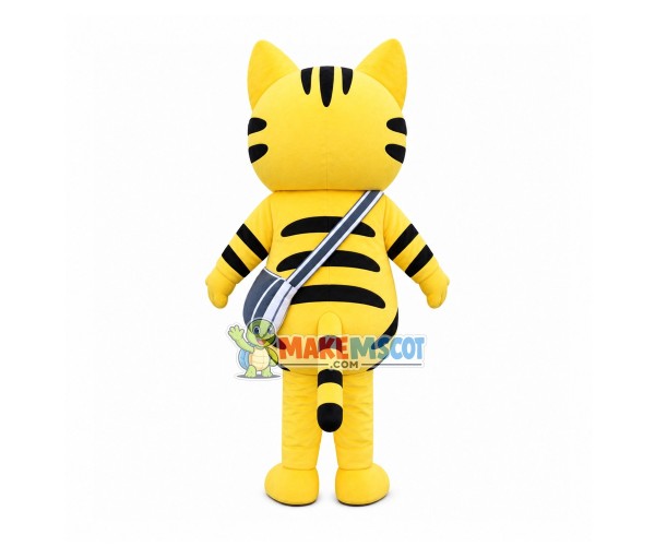 Glasses Cat Holding Sunflower Seed Mascot Costume Glasses Cat Holding Sunflower Seed Mascot Costume