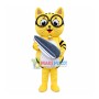 Glasses Cat Holding Sunflower Seed Mascot Costume