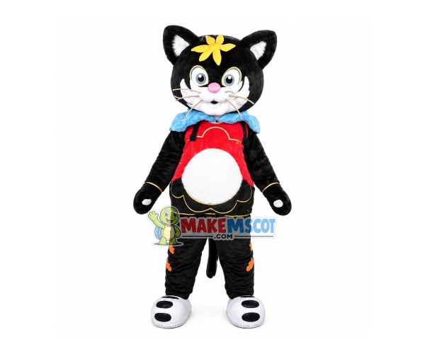 Cute Black Flower Cat Mascot Costume Cute Black Flower Cat Mascot Costume