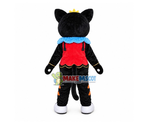 Cute Black Flower Cat Mascot Costume
