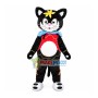 Cute Black Flower Cat Mascot Costume