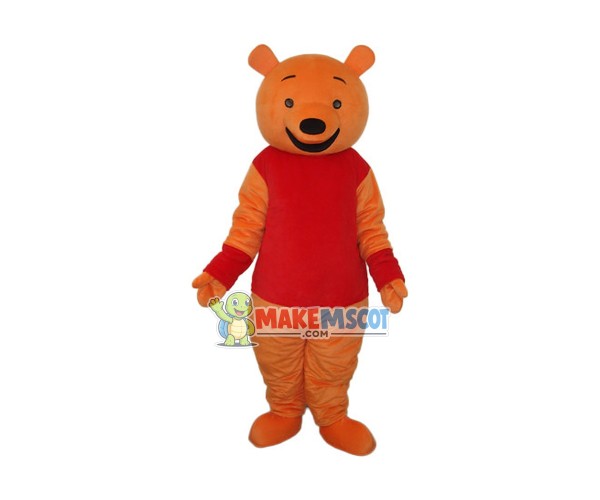 Orange Look Pooh Bear Mascot Costume Orange Look Pooh Bear Mascot Costume