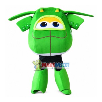 Green Mira Mascot Super Wings Costume Green Mira Mascot Super Wings Costume