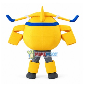Yellow Donnie Mascot Super Wings Costume Yellow Donnie Mascot Super Wings Costume