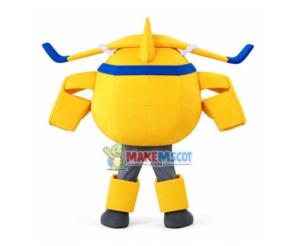 Yellow Donnie Mascot Super Wings Costume Yellow Donnie Mascot Super Wings Costume