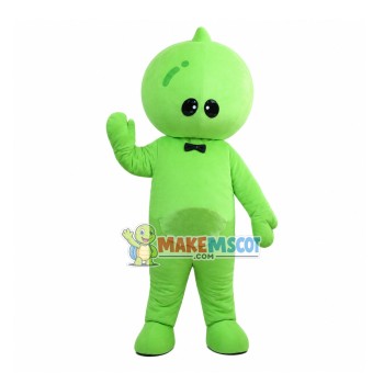 Green Tie Doll Mascot Cartoon Costume