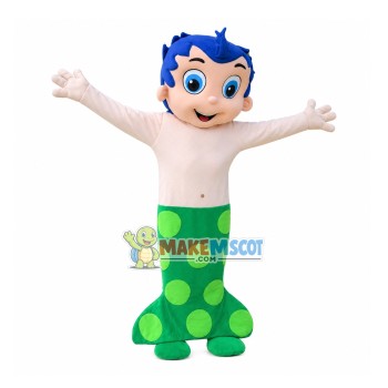 The Blue-haired Mermaid Prince Mascot Costume The Blue-haired Mermaid Prince Mascot Costume