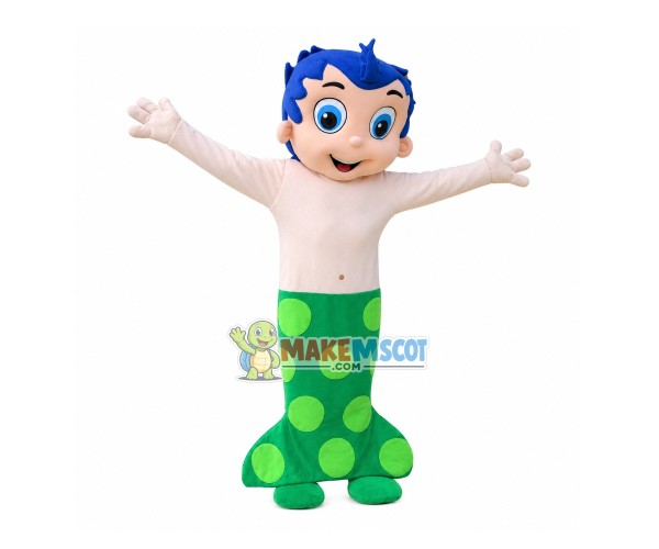 The Blue-haired Mermaid Prince Mascot Costume The Blue-haired Mermaid Prince Mascot Costume