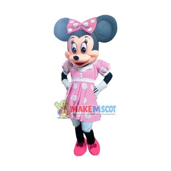 Minnie In Pink Dress Mascot Costume Minnie In Pink Dress Mascot Costume
