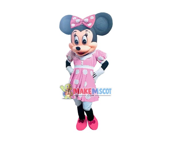 Minnie In Pink Dress Mascot Costume Minnie In Pink Dress Mascot Costume