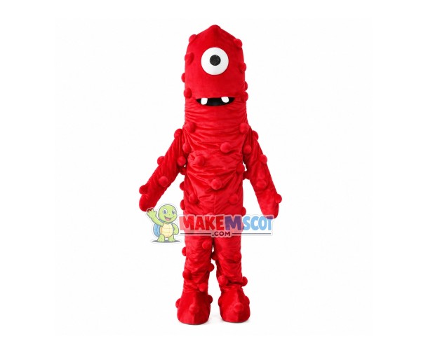 Red Yo Gabba Gabba Muno Mascot Costume Red Yo Gabba Gabba Muno Mascot Costume
