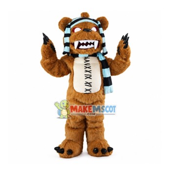 Thrilling Violent Bear Mascot Long Wool Costume Thrilling Violent Bear Mascot Long Wool Costume
