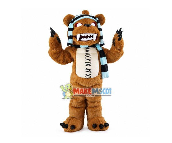 Thrilling Violent Bear Mascot Long Wool Costume Thrilling Violent Bear Mascot Long Wool Costume