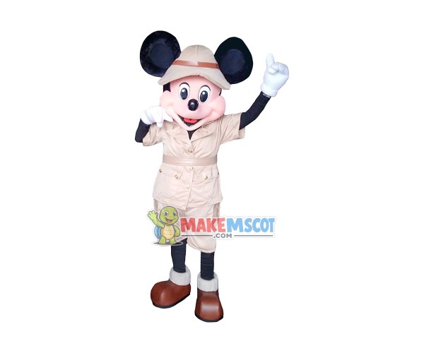 Mickey In The Khaki Suit Mascot Costume