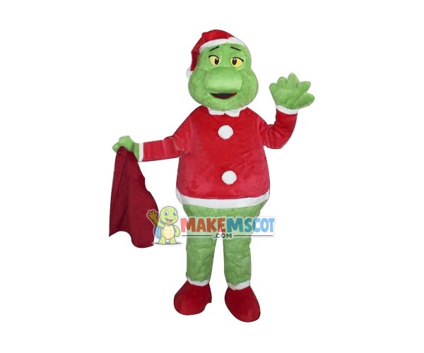 Green Dragon Mascot Costume For Christmas