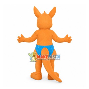 Baby Kangaroo In The Blue Diaper Mascot Costume Baby Kangaroo In The Blue Diaper Mascot Costume