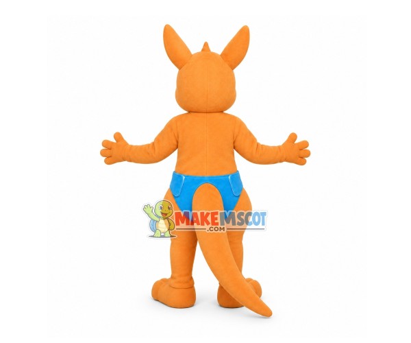 Baby Kangaroo In The Blue Diaper Mascot Costume Baby Kangaroo In The Blue Diaper Mascot Costume