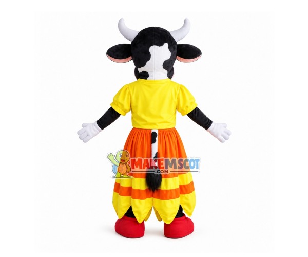 Dancing Cow With Big Bell Mascot Costume Dancing Cow With Big Bell Mascot Costume