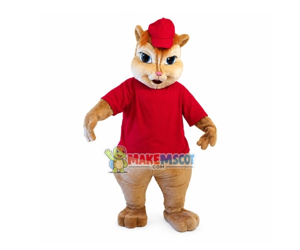 Plush Furry Chipmunk Alvin Mascot Costume Plush Furry Chipmunk Alvin Mascot Costume