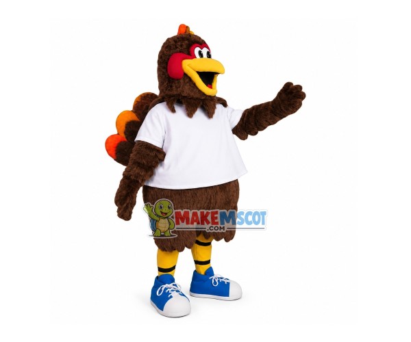 Running Sport Brown Chicken Mascot Costume