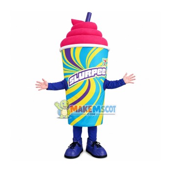 Strawberry Flavor Slurpee Mascot Costume Strawberry Flavor Slurpee Mascot Costume