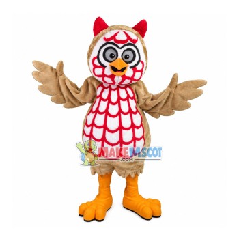 Customized Owl With Red Ears Mascot Costume