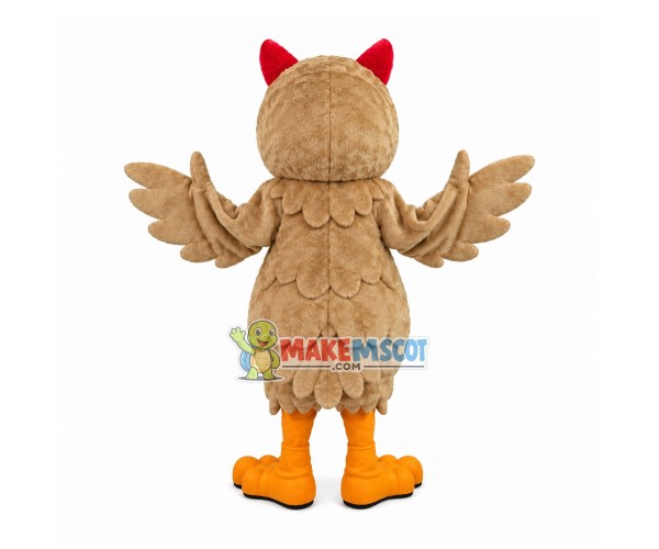 Customized Owl With Red Ears Mascot Costume Customized Owl With Red Ears Mascot Costume
