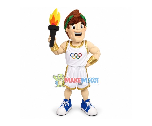 Muscular Olympic Torchbearer Mascot Costume Muscular Olympic Torchbearer Mascot Costume