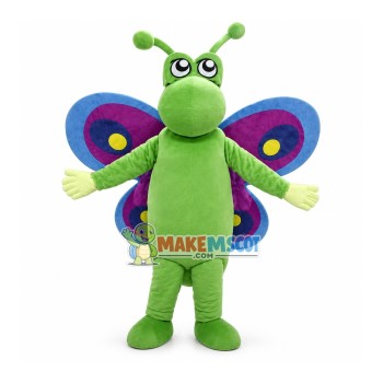 Bright Purple Wings Butterfly Mascot Costume