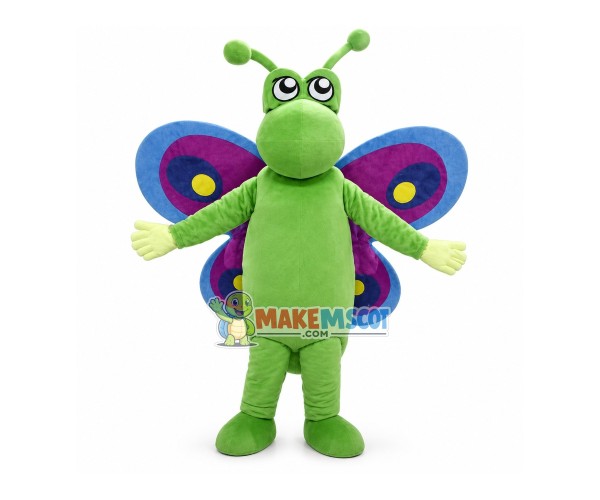 Bright Purple Wings Butterfly Mascot Costume